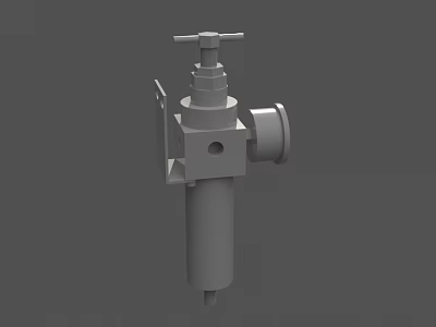 Mechanical Industrial Valve Device With Top Adjustment Knob And Side Pipe Connection 3d model