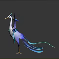 Majestic Fantasy Bird With Vibrant Blue Purple Wings And White Body