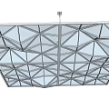 Modern Interior Ceiling Design With White Geometric Grid And Triangular Patterns 3d model