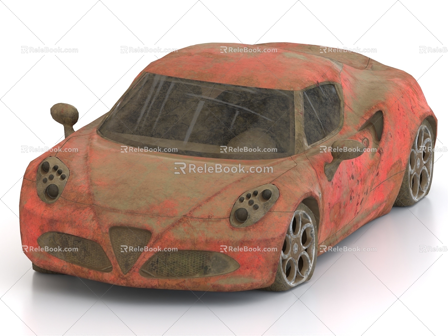 Abandoned car car wreck Alfa Romeo 3d model