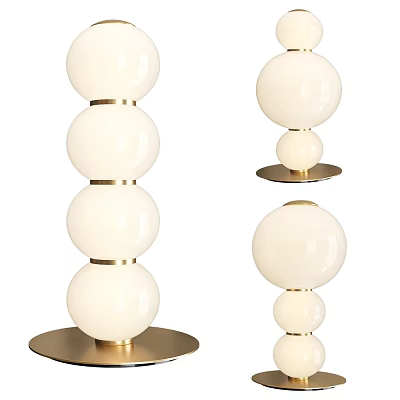 Modern Floor Lamps With Spherical Glass Shades And Gold Bases 3d model