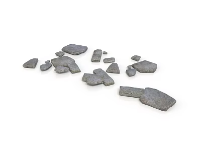 Natural Stone And Wood Materials For Construction And Decoration Projects 3d model
