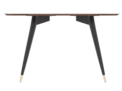 Modern Coffee Table With Wooden Top And Angled Black Metal Legs Design 3d model
