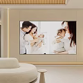 Modern Beauty Hair Salon Interior With Comfortable Sofa And TV Display Design