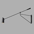 Modern Black Wall Lamp With Adjustable Arm And Minimalist Wall Mounted Design