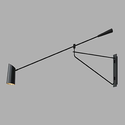Modern Black Wall Lamp With Adjustable Arm And Minimalist Wall Mounted Design 3d model