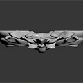 Reflective Silver Decorative Object With Plant Inspired Curled Leaves And Flower Patterns