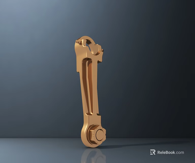 Golden Metal Door Handle With Modern Decorative Design For Home Interior 3d model 