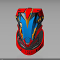 Red And Blue Motorcycle Helmet With Yellow Accents Modern Design And Comfortable Fit