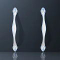 Luxury Style Silver Cabinet Handles with Elegant Carved Design Shiny Reflective