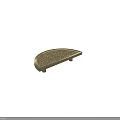 Gold Metal Wall Decor with Textured Surface and Semicircular Rectangular Design for Home Interior Decoration 3d model