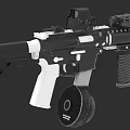 Modern Tactical Rifle With Scope Magazine Tactical Grip And Black White Design