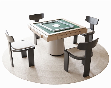 Modern Mahjong Table and Chair 3d model