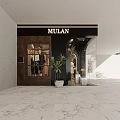 Stylish Clothing Store Interior With Mannequins Clothes Bags And Arched Lighting Designs