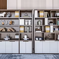 New Chinese-style Bookcase Bookshelf Cabinet Wall Cabinet Decorative Cabinet Storage Cabinet Storage Rack 3d model