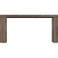 Modern Wooden Dining Table With Rectangular Top And Cylindrical Solid Legs 3d model