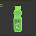 Sprite Blue Bottle With Lemon Design Refreshing Carbonated Drink On Dark Surface