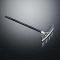 Hardware Tool Steel Rake with Long Handle and Metal Tines for Garden Maintenance