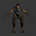 Fantasy Mythical Dinosaur With Blue Glowing Spines Brown Purple Body Open Mouth