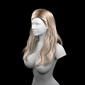 Detailed 3D Female Game Movie Character With Long Blonde Hair Bust