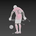 Man In Pink Soccer Jersey Juggling Soccer Ball On Dark Background
