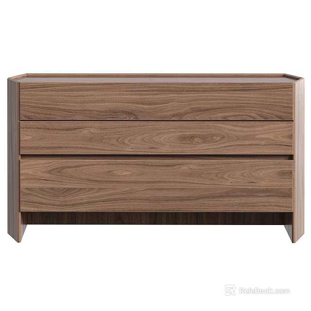 Modern Walnut Entryway Console Table And Side Cabinet With Storage Drawers 3d model