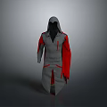 Stylish Gray And Red Hooded Robe As Cozy Daily Lifestyle Clothing Item