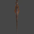Realistic 3D Velociraptor Model With Brown Orange Stripes Standing Open Mouth