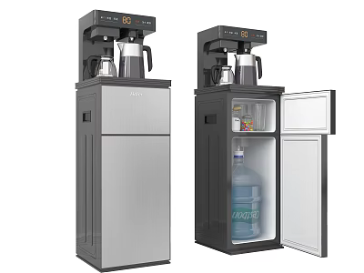 Stainless Steel Household Water Dispenser With Storage Cabinet And Bottle 3d model
