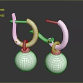 Silver Hoop Earrings With Spherical Shiny Pendant Metallic Finish Modern Design