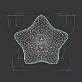 Yellow 3D Star Decorative Object Isolated On Dark Background