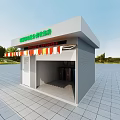 Urban Kitchen Waste Sorting Collection House With Colorful Trash Bins Outdoor