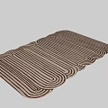 Stylish Patterned Rug With Wavy Striped Design In Brown And Beige Colors
