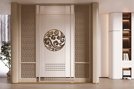 New Chinese-style Entrance Screen Partition Entrance 3d model