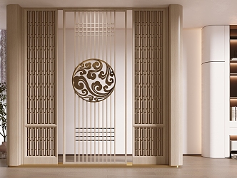 New Chinese-style Entrance Screen Partition Entrance 3d model