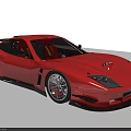 Red Modified Sports Car With Sleek Body And Aerodynamic Design Features