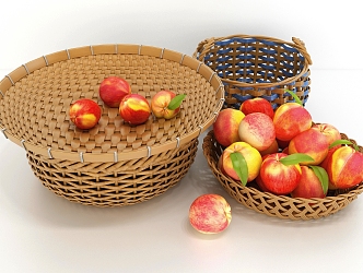 Modern Storage Basket Bamboo Basket 3d model