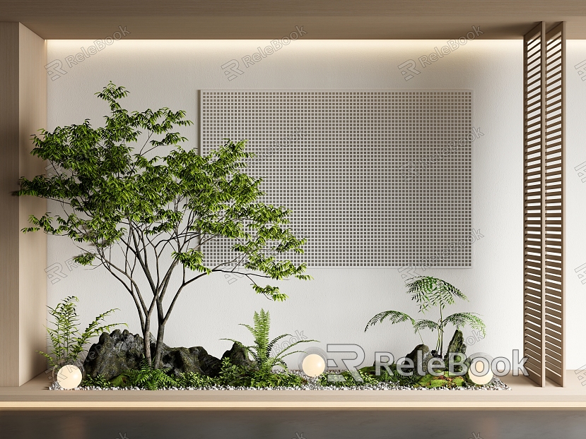 Courtyard sketch interior landscape landscape stone plant pile landscape arbor model