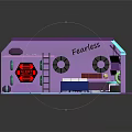 Creative Purple Room Model With Fearless Sign Sofa Ladder And Neon Lighting