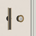 Modern Sleek Wall Lamps With Gold And Black Design On Gray Interior Wall