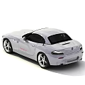 White BMW Z4 Convertible Sports Car With M Badge Black Top And Alloy Wheels
