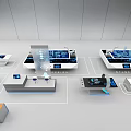 Modern Technology Exhibition Hall With Interactive Display Platforms Digital Screens And Devices