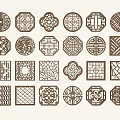 Pane Hollow Window Hollow Window Square Lattice Antique Window Wood Carved Flower Window Round Window 3d model