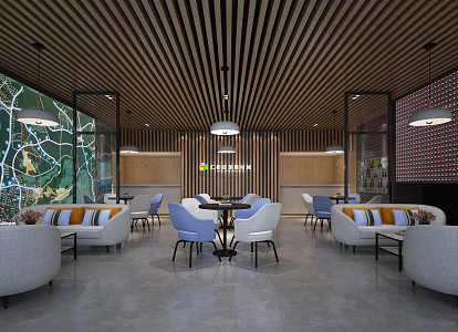 Industrial LOFT Reception Area Shuangliu Sales Department 3d model