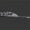 3D Mountainous Terrain Model With Digital Elevation And Textured Surface Features