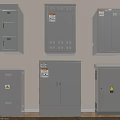 Industrial Metal Electrical Control Cabinets with Lockable Doors Ventilation Grilles and Warning Labels