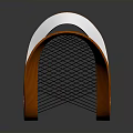 Modern Orange Wooden Chair With Curved Frame Mesh Seat And White Support