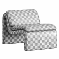 Blue Modern Curved Leisure Chair with Upholstered Fabric for Living Room