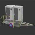 Portable Toilet Trailer With Double Compartments Handrails And Wheels