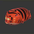 Cute Red And Black Striped Tiger Stuffed Plush Pillow Toy Design 3d model